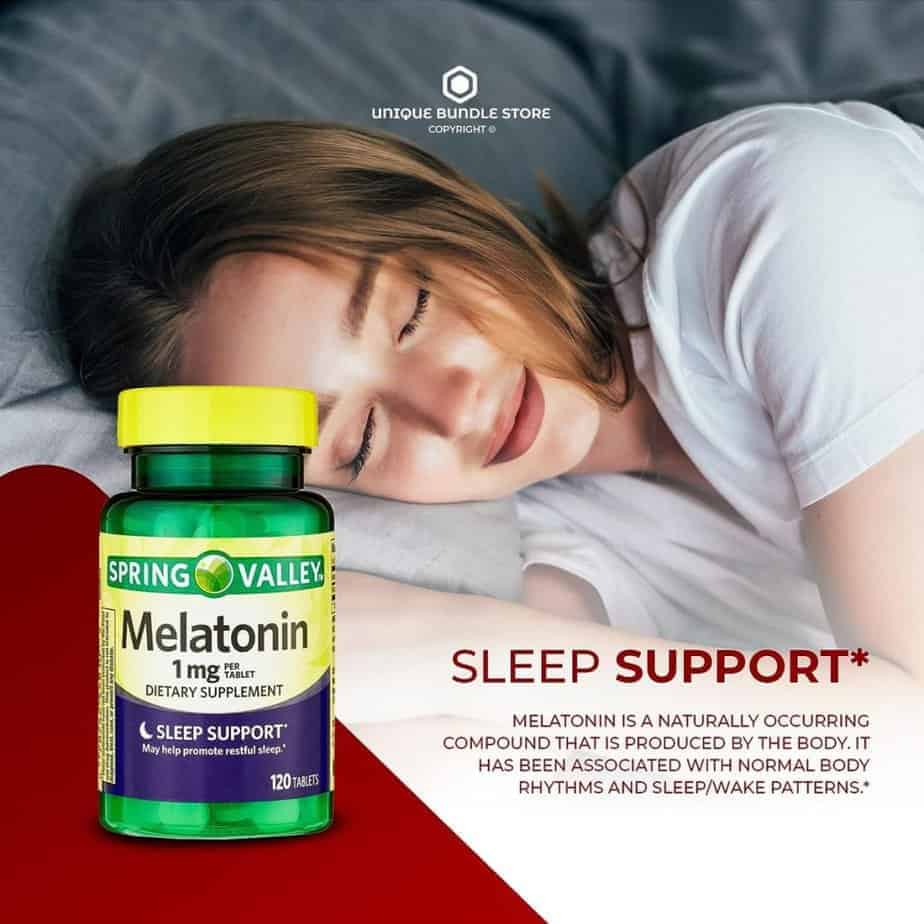 Spring Valley Melatonin 1 mg, Tablets Dietary Supplement, Melatonin 1 mg Tablets, 120 Count + 7 Day Pill Organizer Included (Pack of 1)