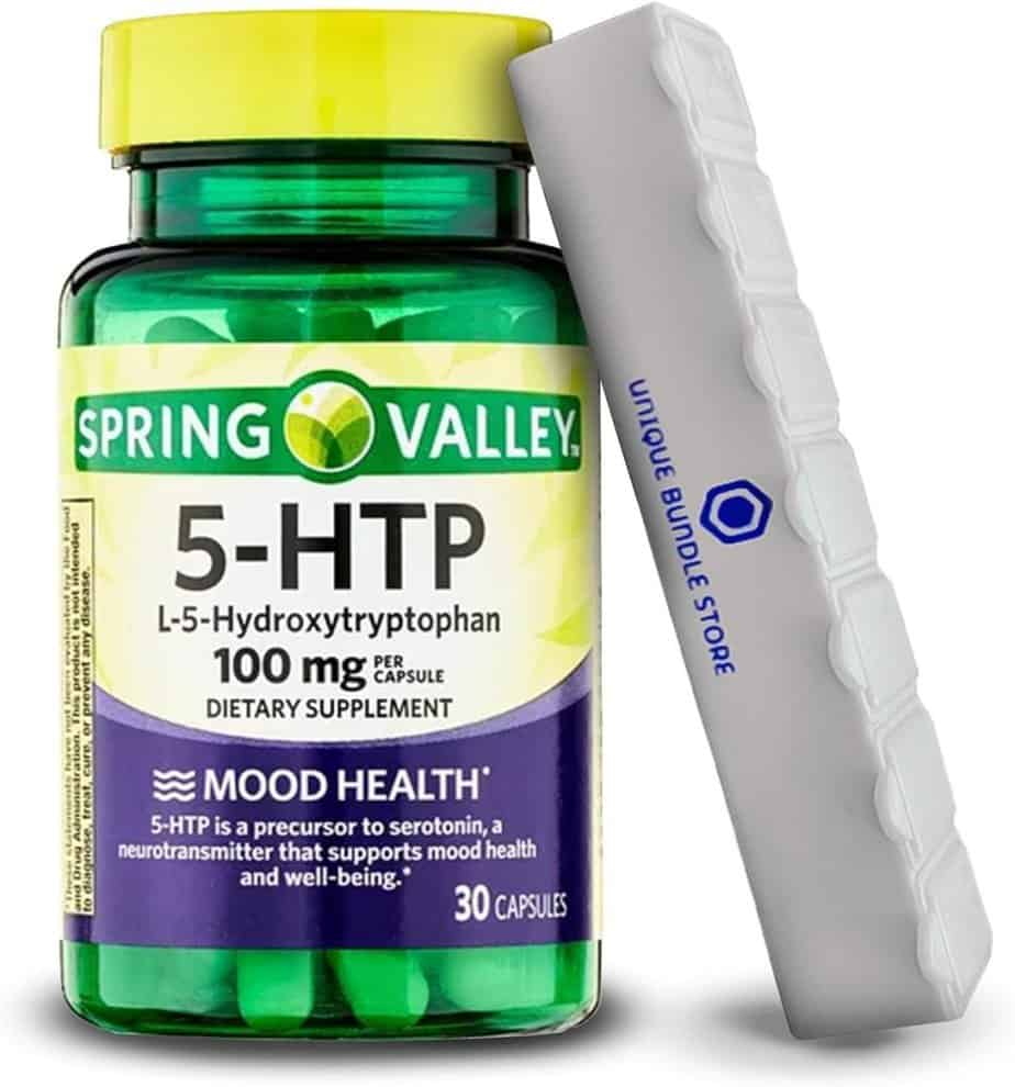 Spring Valley, 5htp 100mg, Capsules Dietary Supplement, 5 htp Supplement, 30 Count + 7 Day Pill Organizer Included (Pack of 1)