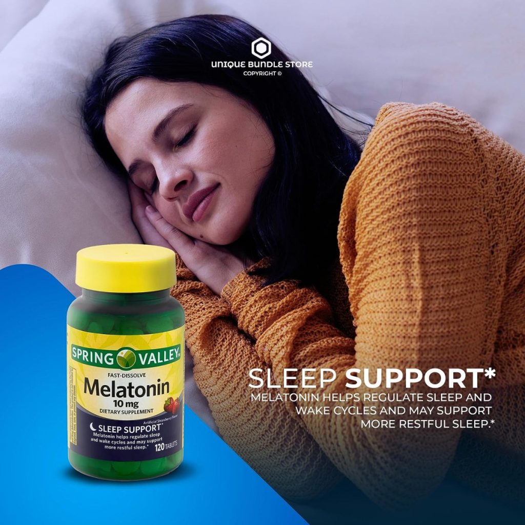 Spring Valley, Melatonin 10mg, Sleep Health Dietary Supplement Tablets, Strawberry, Sleep Aids for Adults, 120 Count + 7 Day Pill Organizer Included (Pack of 2)