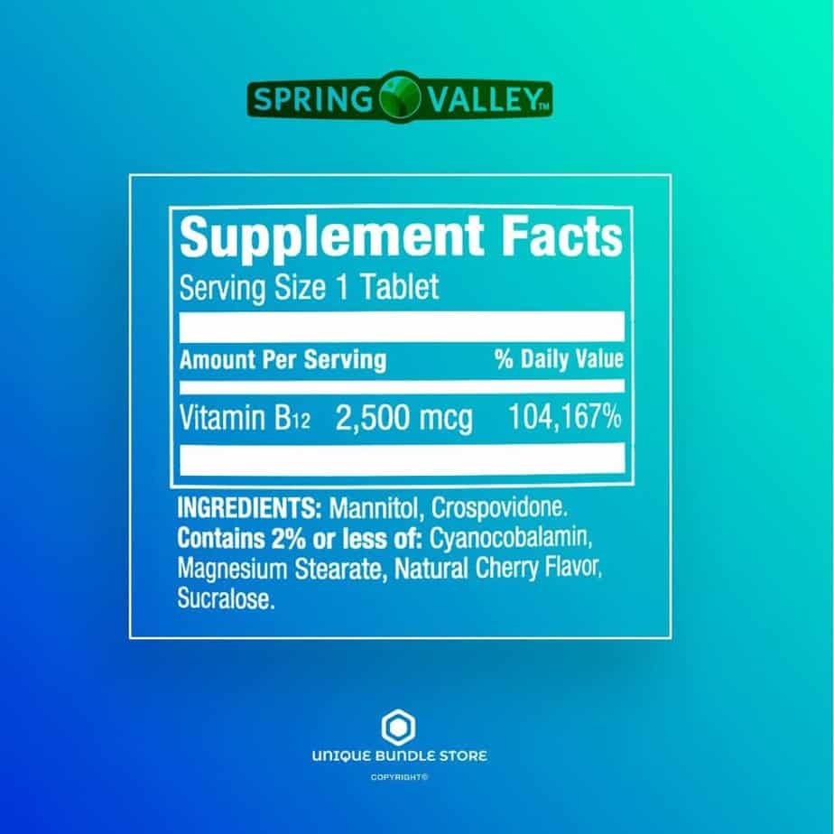Spring Valley, Vitamin B12 2500 MCG, B12 Quick-Dissolve Cherry Flavor Tablets Dietary Supplement, Vitamin B12, 120 Count + 7 Day Pill Organizer Included (Pack of 2)